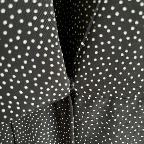 Vintage 90s Liz Claiborne Black and White Dotted Long Sleeve Jumpsuit with Belt - Picture 10 of 16